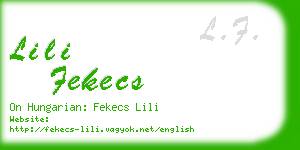 lili fekecs business card